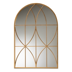 Baxton Studio Celerina Modern and Contemporary Gold Finished Metal Accent Wall Mirror